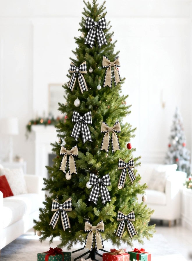 كينجلاك شريط كينجليك بنقشة مربعات الجاموس، سلكي - 3 لفات 2.5 بوصة × 18 ياردة، شرائط خيش بنقشة مربعات سوداء وبيضاء للأعمال اليدوية، وتغليف هدايا عيد الميلاد، والأكاليل، والزينة - Image 4